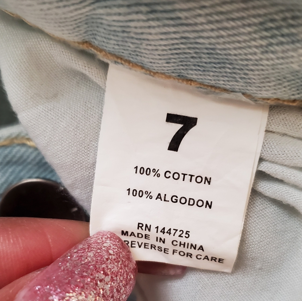 American Bazi Distressed Many Holes Jeans Sz 7 - Picture 4 of 4